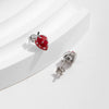 Wholesale S925 Silver Cute Fruit Strawberry Heart Earrings For Women Electroplated