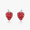 Wholesale S925 Silver Cute Fruit Strawberry Heart Earrings For Women Electroplated