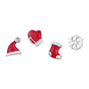 Wholesale S925 Silver Cute Mini Christmas Hat Snowflake Earrings With Diamond For Women