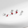 Wholesale S925 Silver Cute Mini Christmas Hat Snowflake Earrings With Diamond For Women