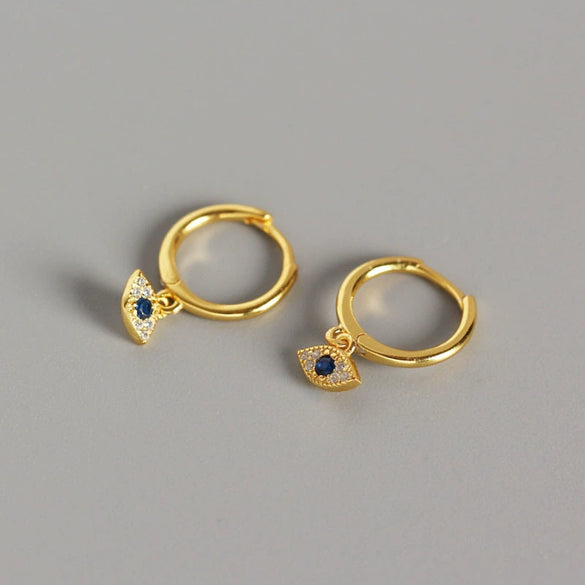 Wholesale S925 Silver Devil's Eye Earrings For Women With Diamond Inlay
