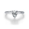 Wholesale S925 Silver Drop Shaped Single Diamond Ring For Women Fashion Ol Style Mosan Diamond Design