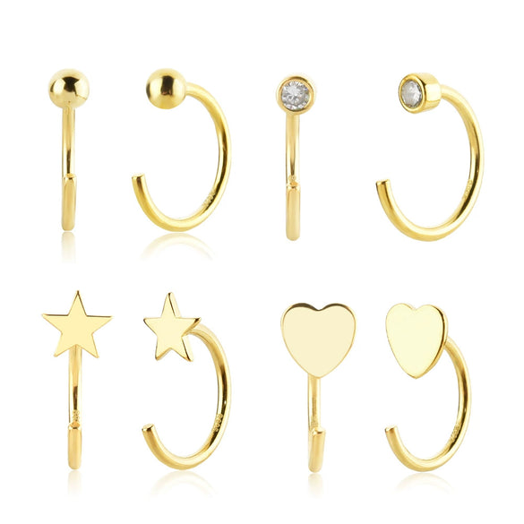 Wholesale S925 Silver Ear Clips For Female Students Exquisite Niche Simple Design With U Shaped Pattern And Diamond Treatment Process