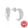 Wholesale S925 Silver Earrings With Geometric Design And Inlaid Zircon Fashionable Glossy Doublepiece Devil's Eye Turquoise Earrings For Women