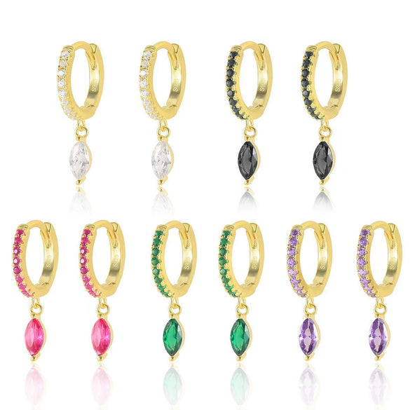 Wholesale S925 Silver Earrings With Geometric Zircon Design
