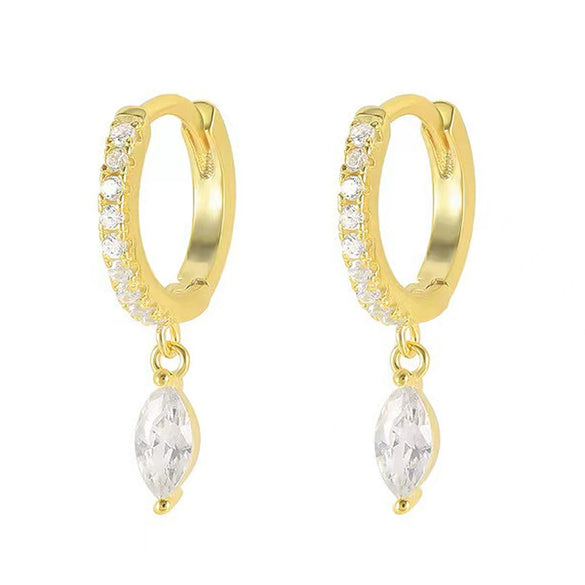Wholesale S925 Silver Earrings With Geometric Zircon Design