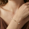 Wholesale S925 Silver Electroplated Geometric Heartshaped Pearl Bracelet For Women