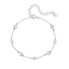 Wholesale S925 Silver Electroplated Geometric Heartshaped Pearl Bracelet For Women