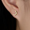 Wholesale S925 Silver Electroplated Moon Screw Earrings For Women