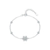 Wholesale S925 Silver Elegant Shining Flower Bracelet Jewelry Set With Diamonds For Women