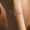 Wholesale S925 Silver Elegant Shining Flower Bracelet Jewelry Set With Diamonds For Women
