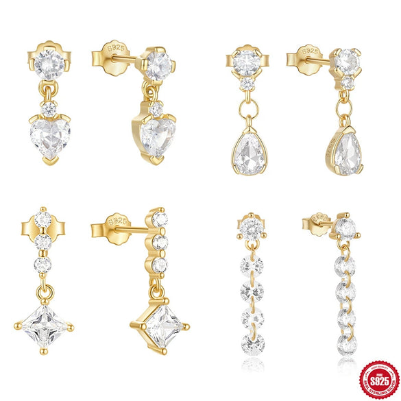 Wholesale S925 Silver Elegant Simple Retro Sweet Water Drop Earrings For Women With Geometric Design And Electroplating Treatment