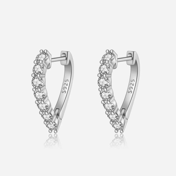 Wholesale S925 Silver Fashionable Love Earrings With Geometric Design And Electroplated Finish