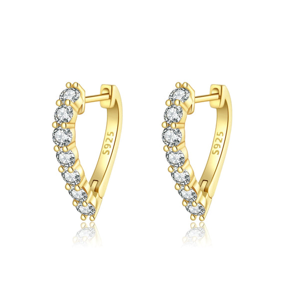 Wholesale S925 Silver Fashionable Love Earrings With Geometric Design And Electroplated Finish