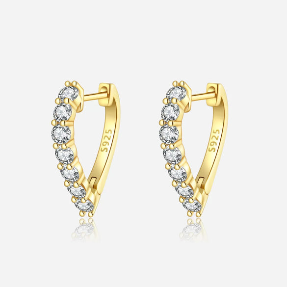 Wholesale S925 Silver Fashionable Love Earrings With Geometric Design And Electroplated Finish