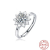 Wholesale S925 Silver Flower Geometric Engagement Ring With Electroplating For Women