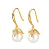 Wholesale S925 Silver Flower Pattern Earrings Inlaid With Pearls For Women