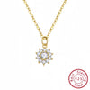 Wholesale S925 Silver Flower Pendant Necklace With Zircon For Women