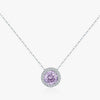 Wholesale S925 Silver Flower Shaped Imitation Diamond Necklace With Electroplating For Women Lavender Purple Rose Cut Light Luxury Style