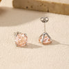 Wholesale S925 Silver Flower Style Earrings Set With Diamonds For Women