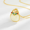 Wholesale S925 Silver Fourleaf Clover Chalcedony Pendant Necklace For Women With Geometric Design And Electroplating Treatment