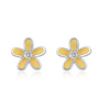 Wholesale S925 Silver Gentle Lady Style Simple Single Diamond Flower Earrings For Women With Electroplating