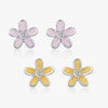 Wholesale S925 Silver Gentle Lady Style Simple Single Diamond Flower Earrings For Women With Electroplating