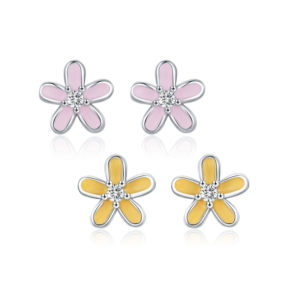 Wholesale S925 Silver Gentle Lady Style Simple Single Diamond Flower Earrings For Women With Electroplating