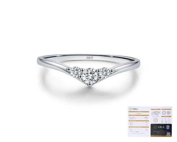Wholesale S925 Silver Geometric Arrow Diamond Ring For Women