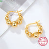 Wholesale S925 Silver Geometric Ball Beaded Earrings For Women With Electroplating Treatment
