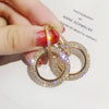 Wholesale S925 Silver Geometric Circle Earrings With Diamond For Women Simple Style