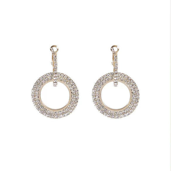 Wholesale S925 Silver Geometric Circle Earrings With Diamond For Women Simple Style