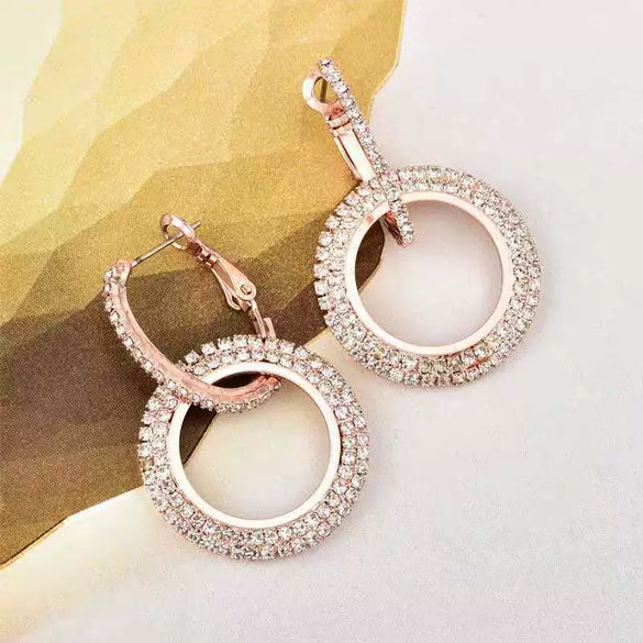 Wholesale S925 Silver Geometric Circle Earrings With Diamond For Women Simple Style