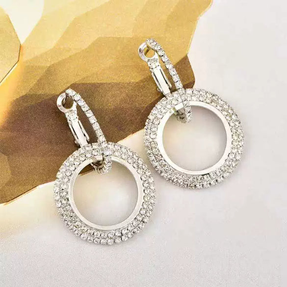 Wholesale S925 Silver Geometric Circle Earrings With Diamond For Women Simple Style