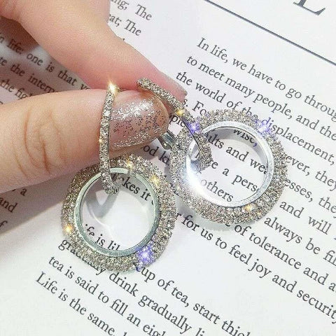 Wholesale S925 Silver Geometric Circle Earrings With Diamond For Women Simple Style