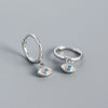 Wholesale S925 Silver Geometric Devil's Eye Earrings With Electroplating
