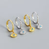 Wholesale S925 Silver Geometric Devil's Eye Earrings With Electroplating