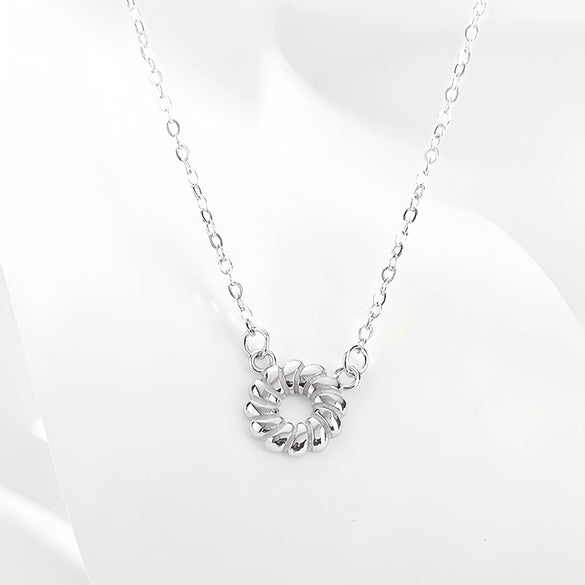 Wholesale S925 Silver Geometric Donut Earrings And Necklace For Female