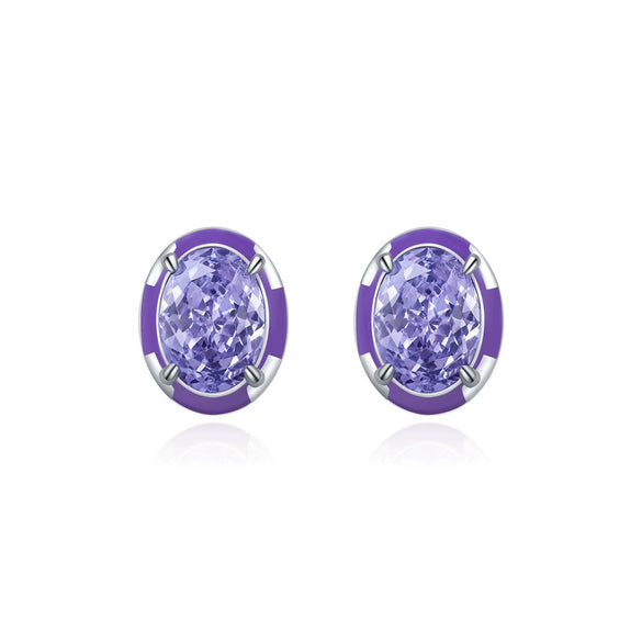 Wholesale S925 Silver Geometric Eggshaped Diamond Earrings For Women