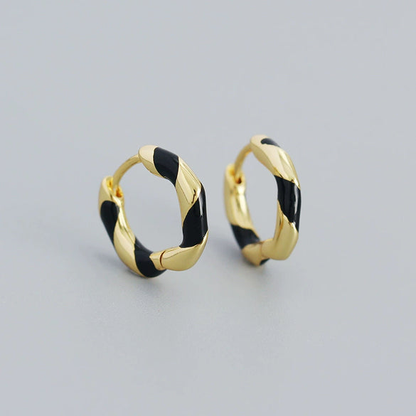 Wholesale S925 Silver Geometric Exotic Style Electroplated Oil Drop Ear Buckle Earrings For Women