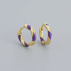 Wholesale S925 Silver Geometric Exotic Style Electroplated Oil Drop Ear Buckle Earrings For Women