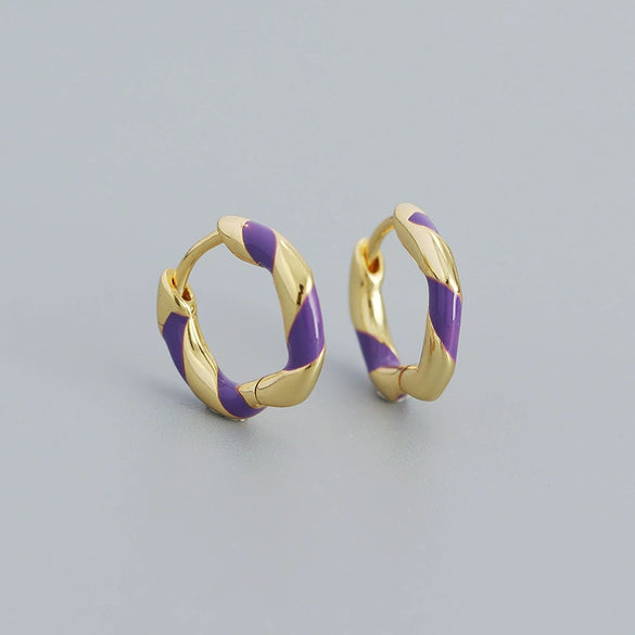 Wholesale S925 Silver Geometric Exotic Style Electroplated Oil Drop Ear Buckle Earrings For Women