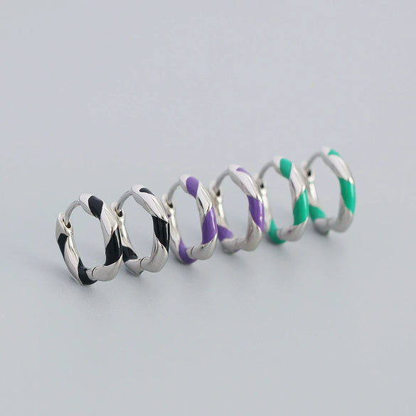 Wholesale S925 Silver Geometric Exotic Style Electroplated Oil Drop Ear Buckle Earrings For Women