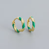 Wholesale S925 Silver Geometric Exotic Style Electroplated Oil Drop Ear Buckle Earrings For Women