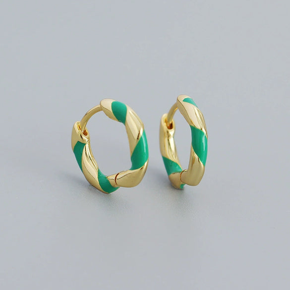 Wholesale S925 Silver Geometric Exotic Style Electroplated Oil Drop Ear Buckle Earrings For Women