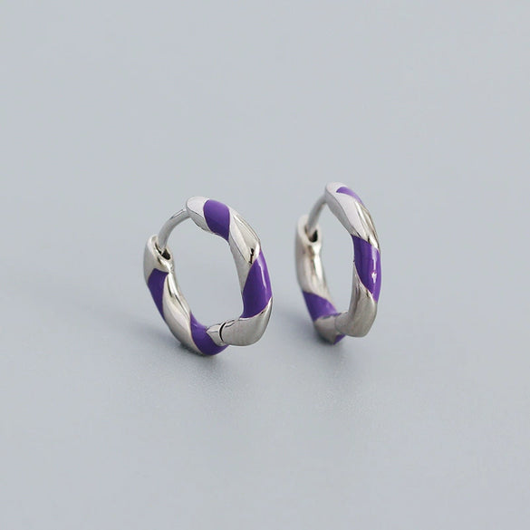 Wholesale S925 Silver Geometric Exotic Style Electroplated Oil Drop Ear Buckle Earrings For Women