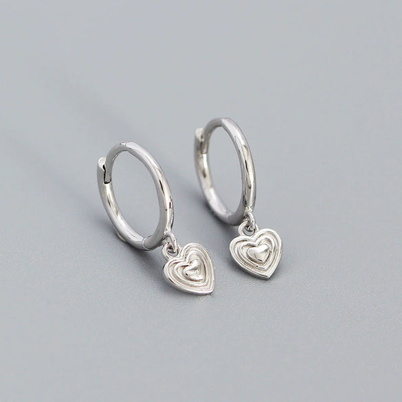 Wholesale S925 Silver Geometric Heartshaped Electroplated Women's Earrings