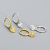 Wholesale S925 Silver Geometric Heartshaped Electroplated Women's Earrings