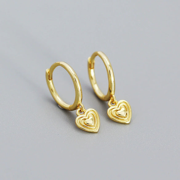 Wholesale S925 Silver Geometric Heartshaped Electroplated Women's Earrings