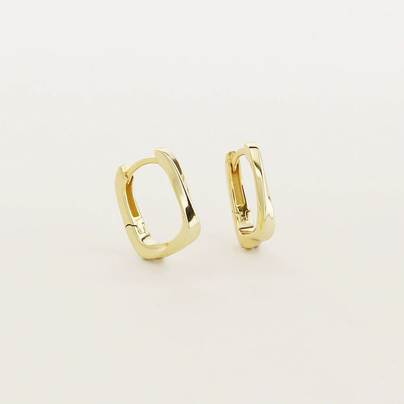 Wholesale S925 Silver Geometric Hoop Earrings For Women Electroplated Minimalist Square Design